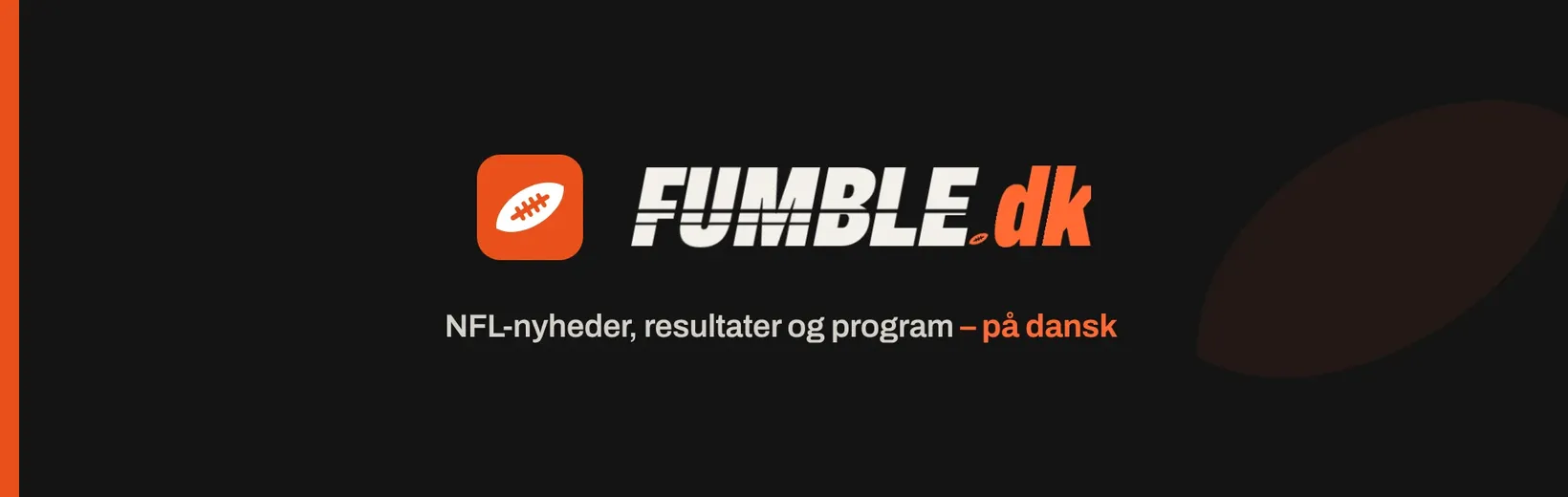 fumble.dk-logoet og teksten: NFL-nyheder, resultater og program – på dansk